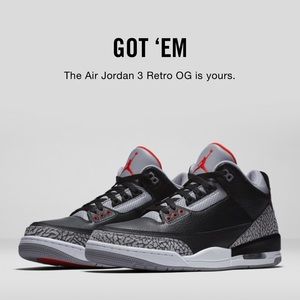 Jordan 3 Black Cement (2018) BNIB size 11.5